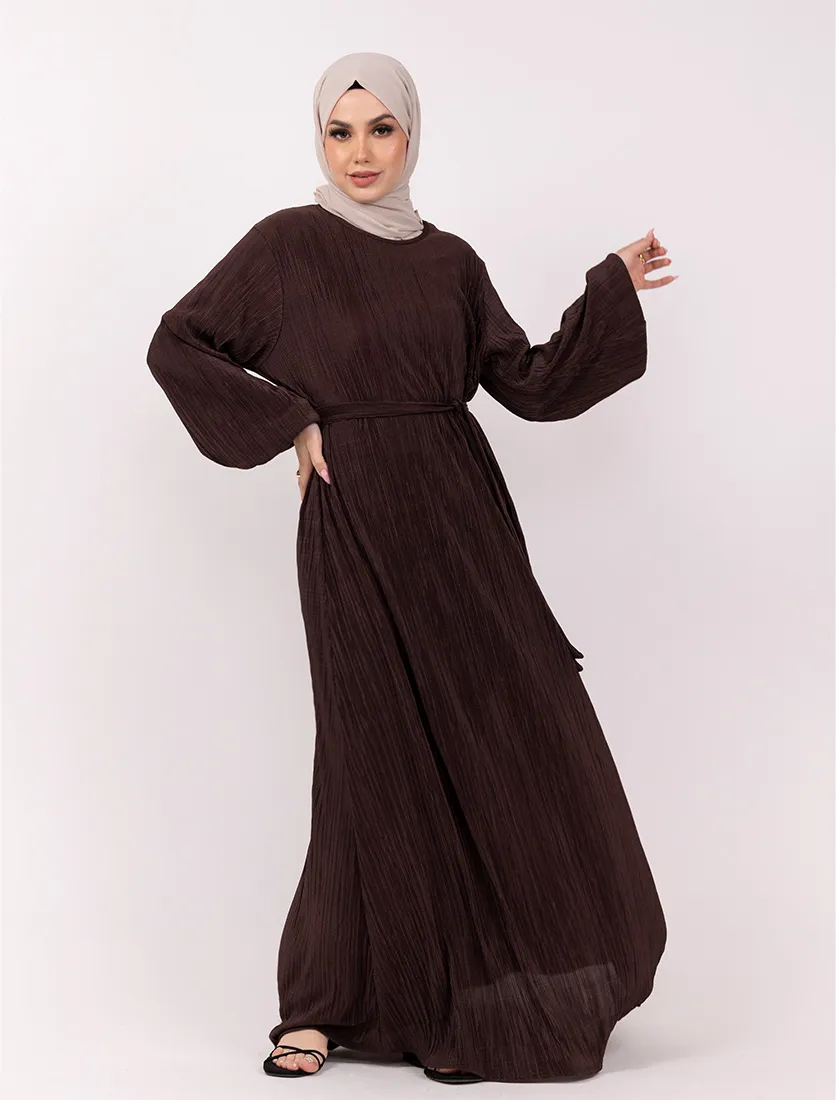 Brown Plisse Abaya